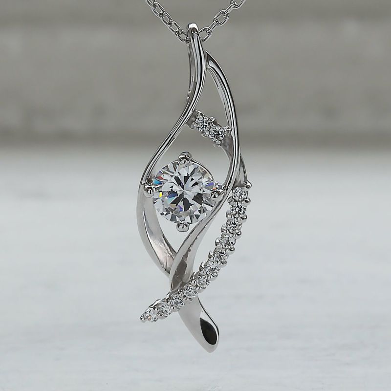 0.50カラット 天然ダイヤモンド シルバー925(純銀) 砂時計 ネックレス